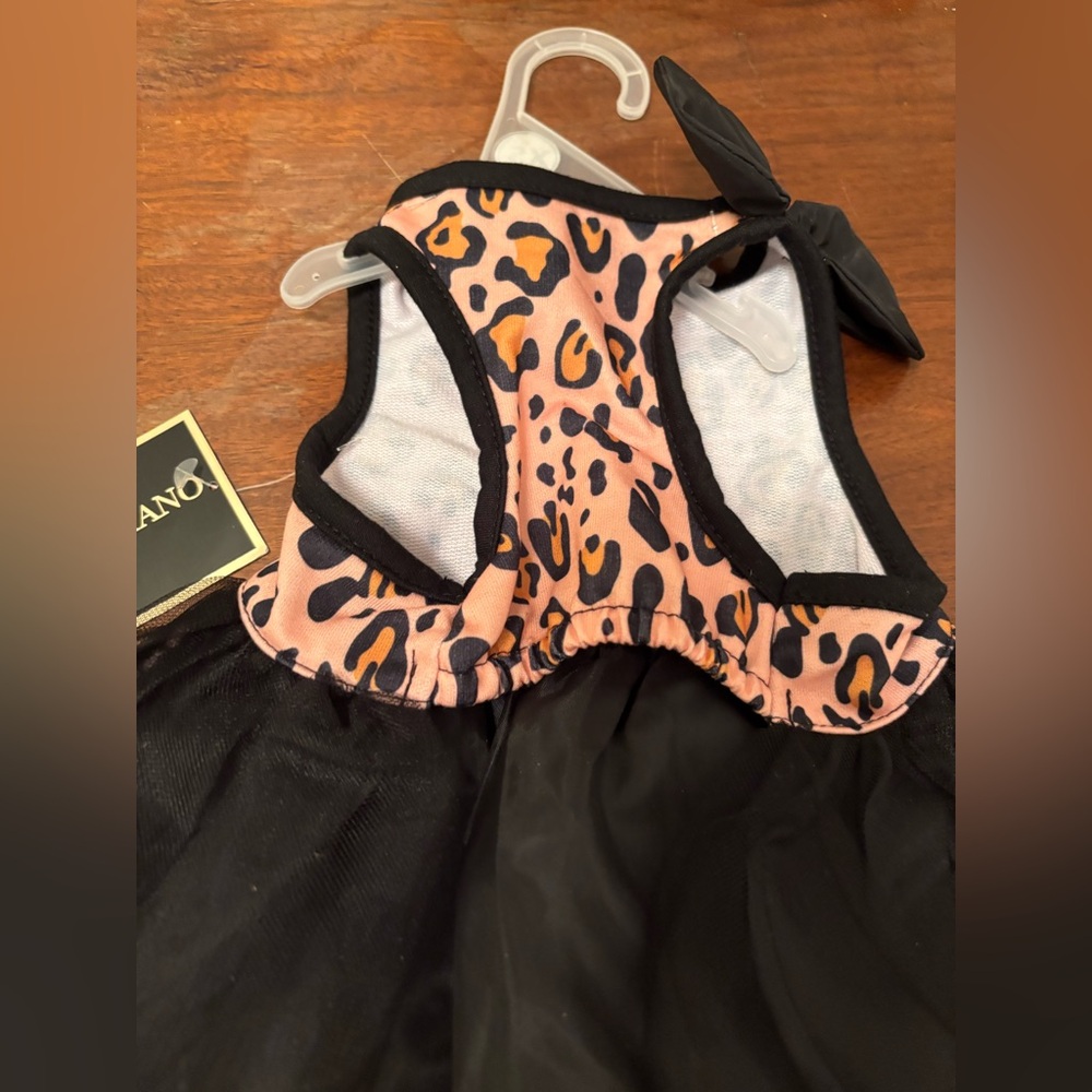 Designer Christian Siriano Leopard Print Dog Dress - Black and Tan! - Picture 2 of 3